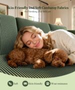 87.2" Couches for Living Room, Comfy Green Couch 7.5" Extra Thick Cushion, Sofas for Living Room Tool-Free Setup, Loveseat Sofa 848lbs Support, Corduroy Couch for Bedroom, Apartment, Office - Image 6