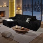 114" Glitter Cloud Sectional Couch with L-Shape Chaise, Modern Boneless Couches for Living Room, Fluffy Tufted Deep Seat Modular Sofa in a Box No Assembly - Image 2