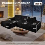 114" Glitter Cloud Sectional Couch with L-Shape Chaise, Modern Boneless Couches for Living Room, Fluffy Tufted Deep Seat Modular Sofa in a Box No Assembly - Image 3