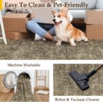 10x14 Brown Area Rug Vintage Living Room Bedroom Washable Carpet Non-Slip Soft Low Pile Distressed Indoor Large Throw Rug for Dining Room Office - Image 7