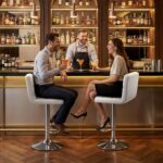 Shahoo Bar Stools Set of 2, Adjustable Height Armless Barstools Swivel Faux Leather Upholstered Kitchen Counter Stools with Mide Back and Footrest, Island Barstool for Kitchen Island, Bar, White - Image 9