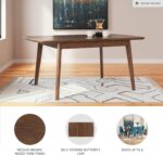 Signature Design by Ashley Lyncott Mid-Century Dining Extension Table, Dark Brown - Image 5
