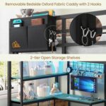 DICTAC Bunk Bed with L-Shaped Desk,5 Storage Drawers and 2 Shelves Metal Twin XL Over Twin Bunk Bed with LED Lights and Charging Station,bunk Beds with Safety Guardrail & Ladder,Space-Saving,Black - Image 9