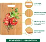Freshware Bamboo Cutting Board Set of 3, Wooden Cutting Boards for Kitchen, Knife Friendly Food Grade Chopping Board, Lightweight with Hanging Hole for Easy Storage - Image 7