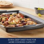 Rachael Ray Nonstick Bakeware Set with Grips, Nonstick Cookie Sheets / Baking Sheets - 3 Piece, Gray with Sea Salt Gray Grips - Image 8