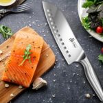 DDF iohEF Kitchen Knife, Chef's Knife In Japanese Stainless Steel Professional Santoku Cooking Knife, 7 Inch Non-slip Ultra Sharp Knife with Ergonomic Handle - Image 7