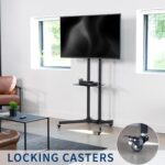 VIVO Mobile TV Cart for 32 to 83 inch Screens up to 110 lbs, LCD LED OLED 4K Smart Flat and Curved Panels, Rolling Stand with Laptop DVD Shelf, Locking Wheels, Max VESA 600x400, Black, STAND-TV03E - Image 5