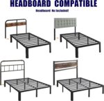 Hunlostten 14in High King Bed Frame No Box Spring Needed, Heavy Duty King Platform Bed Frame with Round Corners, Easy Assembly, Noise Free, Black - Image 8