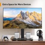 Perlegear Tabletop TV Stand, Universal TV Stand for 23–60 Inch LCD/LED/OLED TVs, Height-Adjustable TV Mount Stand with Tempered Glass Base & Cable Management, VESA 400x400mm, PGTVS02 ﻿ - Image 8