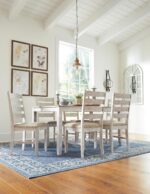 Signature Design by Ashley Skempton Cottage Dining 7 Piece Set – Rectangular Table & 6 Upholstered Chairs | Coastal Chic Meets Farmhouse, Whitewash - Image 11
