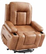 GarveeHome Power Lift Recliner Chair - Heat and Massage, Faux PU Electric Lift Recliner for Elderly & Mobility Impaired, Adjustable Back and Legs, Heavy Duty Lift Chair for Seniors - Image 2