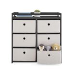 Delta Children Hayes Changing Table and Dresser for Bedroom with 6 Fabric Drawers, Charcoal Grey/Flax - Image 11