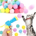 31Pcs Cat Ball Toy Launcher Gun,Cat Balls Fetch Toy,30Pcs Plush Fuzzy Balls Launcher Cat Toy for Cats with 1 Gun,Funny Interactive Cat Toys for Bored Indoor Adult Cats,Cute Kitten Kitty Toys - Image 2