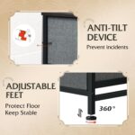 WLIVE 9-Drawer Dresser, Fabric Storage Tower for Bedroom, Hallway, Entryway, Closet, Tall Chest Organizer Unit with Fabric Bins, Steel Frame, Wood Top, Easy Pull Handle, Dark Grey - Image 8