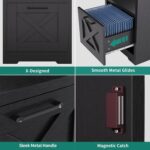 YITAHOME L Shaped Desk with Power Outlets, 60 Inch Computer Desk Corner Desk with File Drawer, Home Office Desk with Monitor Stand & Storage Shelves, L-Shaped Desk with File Cabinet, Dark Black - Image 6