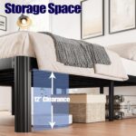 Hunlostten 14in High King Bed Frame No Box Spring Needed, Heavy Duty King Platform Bed Frame with Round Corners, Easy Assembly, Noise Free, Black - Image 7