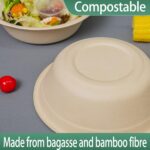 32oz Disposable Salad Bowls 150Pack, Big Paper Bowls, Large, Heavy-Duty, Eco-Friendly, Bulk Pack, Compostable Bowls, Biodegradable Made of Sugar Cane Fibers,Perfect For Salad - Image 5