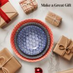 DOWAN Mixing Bowls, Ceramic Mixing Bowls for Kitchen, Colorful Vibrant Nesting Bowls for Cooking, Baking, Prepping, Serving, Salad, Housewarming Gift, Microwave Dishwasher Safe, 3.7/2/1 Qt, Set of 3 - Image 9