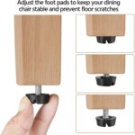 Yaheetech Dining Chairs Set of 4 Fabric Upholstered Dining Room Chairs with Button Tufted High Back and Solid Wood Legs for Kitchen/Living Room/Restaurant, Modern Style, Blue - Image 9