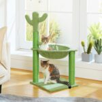 PAWZ Road Cactus Cat Tree, 33 Inchs Cat Tower with Large Soft Hammock and Fully Wrapped Sisal Scratching Post for Indoor Cats - Image 8