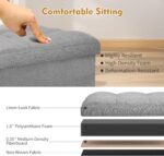 Storage Ottoman with Extra Thick Foam Padded Seat, Foldable Foot Rest Stool with Linen Fabric, 43L Ottoman with Storage Bench for Bedroom Living Room, Holds Up to 300lbs, 17x13x13in, Dark Gray - Image 8