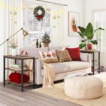 HOOBRO End Table, Simple Rustic Side Table with 3-Tier Storage Shelf, Narrow Nightstand for Small Spaces, for Living Room, Bedroom,Easy Assembly, Industrial Design, Rustic Brown and Black BF14BZ01 - Image 3