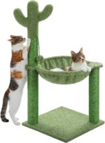 PAWZ Road Cactus Cat Tree, 33 Inchs Cat Tower with Large Soft Hammock and Fully Wrapped Sisal Scratching Post for Indoor Cats - Image 2
