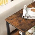 HOOBRO End Table, Simple Rustic Side Table with 3-Tier Storage Shelf, Narrow Nightstand for Small Spaces, for Living Room, Bedroom,Easy Assembly, Industrial Design, Rustic Brown and Black BF14BZ01 - Image 9
