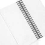 Cotton Craft - Scandia Stripe 12 Pack - Pure Cotton - Professional Commercial Restaurant Grade Kitchen Dish Tea Towel Cloth Napkins - Low Lint Sturdy Weave - Reusable - 16x28-30 Ounces - Charcoal - Image 3