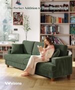 87.2" Couches for Living Room, Comfy Green Couch 7.5" Extra Thick Cushion, Sofas for Living Room Tool-Free Setup, Loveseat Sofa 848lbs Support, Corduroy Couch for Bedroom, Apartment, Office - Image 9