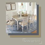 Signature Design by Ashley Skempton Cottage Dining 7 Piece Set – Rectangular Table & 6 Upholstered Chairs | Coastal Chic Meets Farmhouse, Whitewash - Image 7