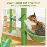 PAWZ Road Cactus Cat Tree, 33 Inchs Cat Tower with Large Soft Hammock and Fully Wrapped Sisal Scratching Post for Indoor Cats - Image 5