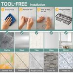 Veken Shower Caddy 6-Pack, Advanced Rustproof Design, No Drilling Adhesive Shelves, Rack with Soap Holder, Large Capacity Bathroom Organizers and Storage, Wall-Mounted Kitchen & Home Decor - Image 10