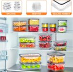 40 PCS Food Storage Containers with Lids Airtight (20 Containers & 20 Lids), Plastic Storage Meal Prep Container-Stackable 100% Leakproof & Microwave Organization and Storage Sets, Lunch Containers - Image 4