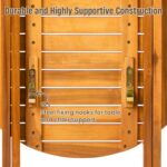 3-Piece Bistro Set Outdoor, Acacia Wood Folding Patio Furniture Set for Backyard Garden Porch, 2 Chairs and 1 Cafe Table, Teak Finish, Light Brown - Image 8