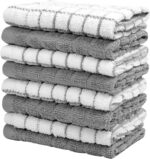Bumble Dish Cloths (8 Pack) | 12" x 12" | 100% Cotton Kitchen Towels | 405 GSM | Soft, Highly Absorbent & Durable Dish Towels for Kitchen | Gray - Image 6