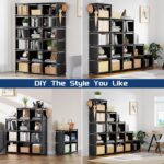 Mavivegue Bookcase, 18-Cube Extra Large Book Shelf, DIY Cube Storage Organizer for Bedroom, Living Room, Home Office - Black - Image 5