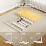 Claiks Bamboo Standing Desk with Drawers, 48×24 Inch Adjustable Stand Up Desks, Quick Install Computer Desk with USB and TapeC Ports, Bamboo - Image 8