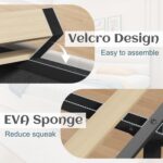 Lifezone Queen Bed Frame with Storage Drawers, Queen Size Platform Bed Frame with Velvet Upholstered Headboard, Metal Support, No Box Spring Needed, Noise-Free, Easy Assembly, Bedroom Furniture, Beige - Image 5