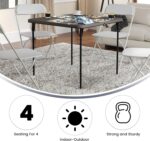 Flash Furniture Dunham 2.83' Square Plastic Folding Event Table with Carrying Handle, Bi-Fold Banquet Table for Indoor/Outdoor Events, Dark Gray - Image 6