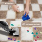 Super Soft Rug for Bedroom, 5x7 Ft Beige and White Area Rug Classic Checkered Shaggy Anti-Skid High Pile Soft Fluffy Rug Fuzzy Carpet for Living Room Bedroom Kids Room Nursery, Dorm Home Decor - Image 4