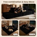 114" Glitter Cloud Sectional Couch with L-Shape Chaise, Modern Boneless Couches for Living Room, Fluffy Tufted Deep Seat Modular Sofa in a Box No Assembly - Image 10