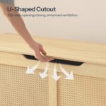 HOOBRO Storage Bench, 43.3" Toy Box, Rattan-Like Storage Chest, Sturdy Entryway Bench Supports 220 lb, Toy Chest, Safety Hinge, U-Shaped Opening, Easy Assembly, Natural NL22CW01 - Image 8