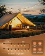 Brightown Outdoor String Lights 29 Feet G40 LED Patio Lights, Plug-in, 13 Plastic Edison Bulbs(1 Spare), Waterproof Connectable Hanging Light for Backyard Porch Balcony Party Decor, E12 Base, Black - Image 9