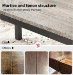 GarveeHome 70.8 in Industrial Dining Table for 6, Wooden Long Dinner Table with Mortise Tenon Design, Kitchen Table with Sturdy Metal Legs, for Dining Room Home Office Living Room, Grey - Image 7