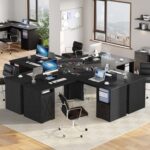 YITAHOME L Shaped Desk with Power Outlets, 60 Inch Computer Desk Corner Desk with File Drawer, Home Office Desk with Monitor Stand & Storage Shelves, L-Shaped Desk with File Cabinet, Dark Black - Image 8