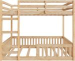 Bellemave Full Over Full Bunk Bed with Ladders Wood Bunk Beds with Full-Length Guardrails Floor Bunk Bed Frame for Kids, Boys, Girls, No Spring Box Needed, Natural - Image 6