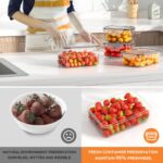 40 PCS Food Storage Containers with Lids Airtight (20 Containers & 20 Lids), Plastic Storage Meal Prep Container-Stackable 100% Leakproof & Microwave Organization and Storage Sets, Lunch Containers - Image 5