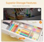 Criusia Drawer Organizer, 10 Pack Large Clear Plastic Set, 3 Size Versatile Bathroom and Vanity Organizer Trays, Storage Bins for Makeup, Bedroom, Kitchen Utensils - Image 8