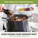 GreenPan Valencia Pro Hard Anodized Healthy Ceramic Nonstick 8QT Stock Pot with Lid, PFAS-Free, Induction, Dishwasher Safe, Oven Safe, Gray - Image 7